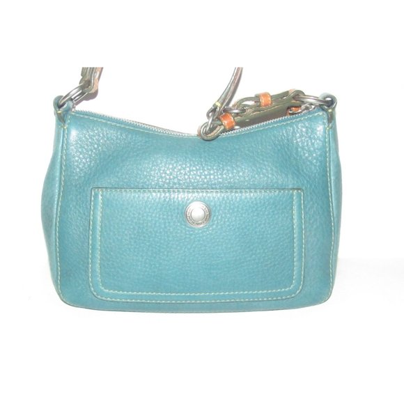 Coach 'Chelsea' Hobo Teal Buttery Soft Leather Chrome Accents - Picture 8 of 16